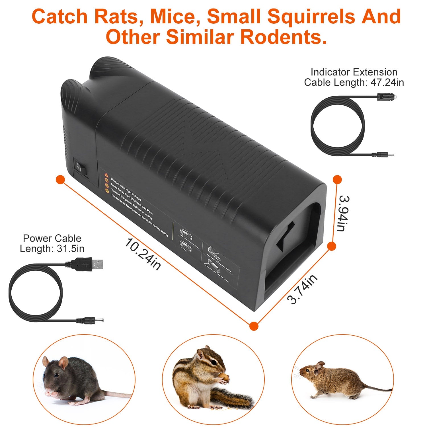 1Pc Electric Rat Trap Reusable Mice Trap Rodent Zapper Indoor Pest Control