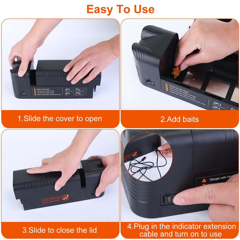 1Pc Electric Rat Trap Reusable Mice Trap Rodent Zapper Indoor Pest Control