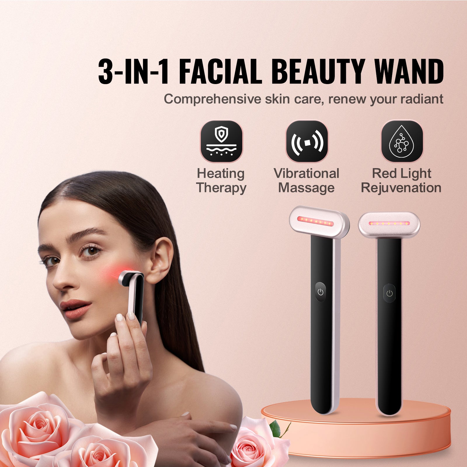 VEVOR Red Light Therapy Wand For Face,  Neck