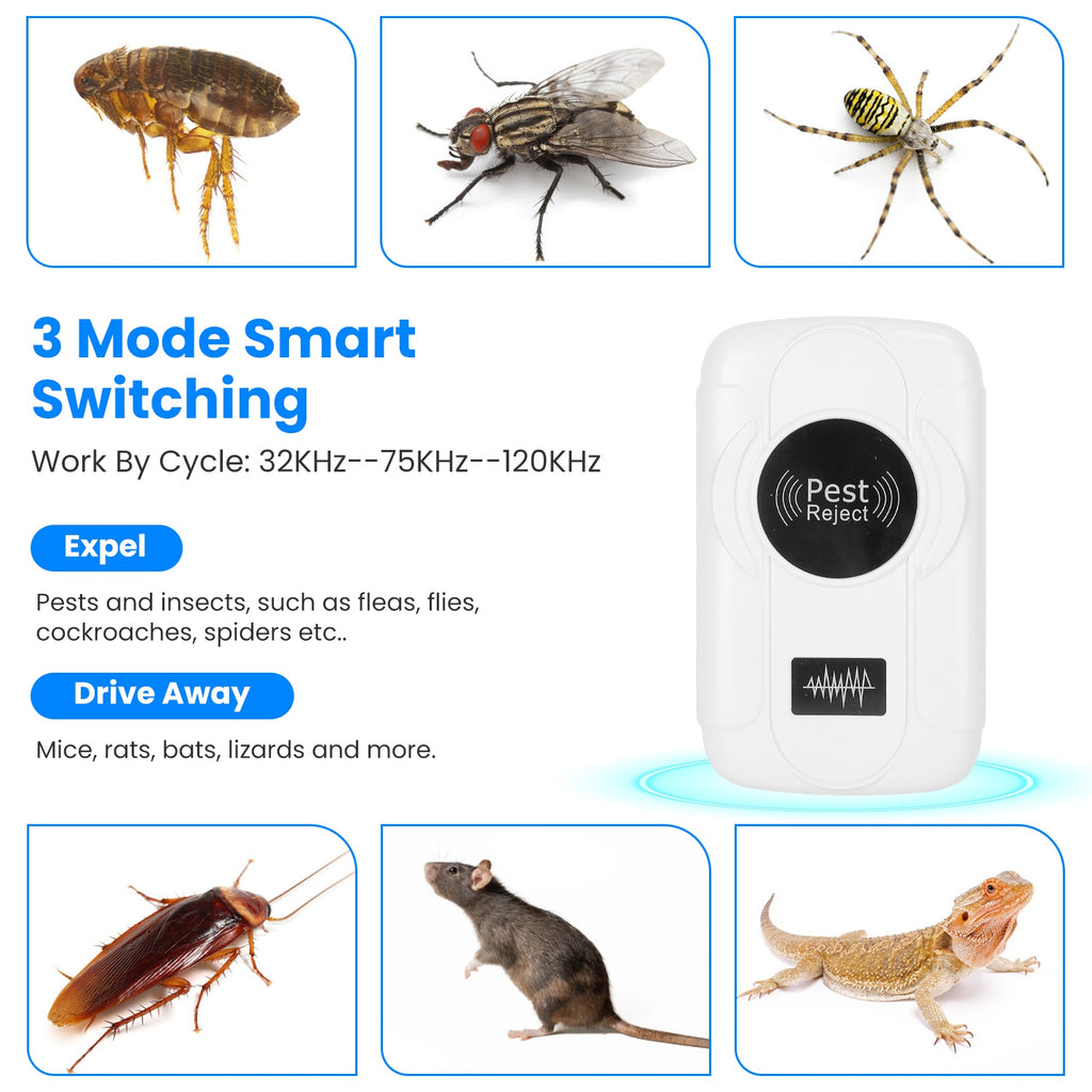 6 Pack 32-120KHz Ultrasonic Insect Repellent Indoor Plug