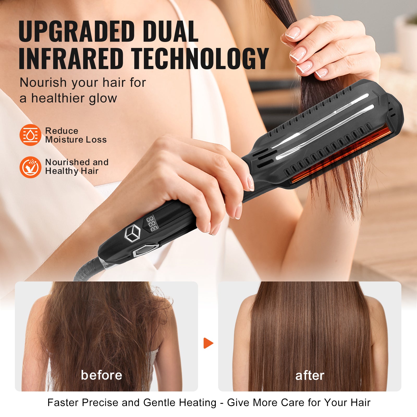 VEVOR Hair Straightener, Titanium Flat Iron,